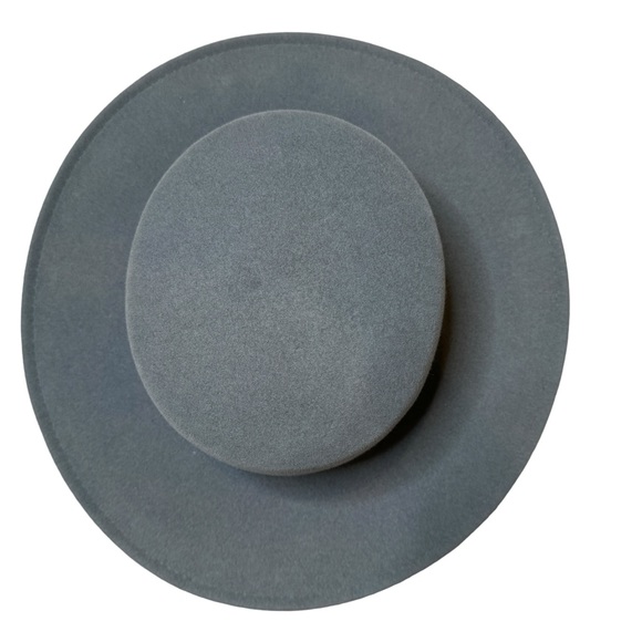 Vintage Women’s Hat Gray Felted Wool Flat Top German By H.T.B. Hutmanufaktur EUC - Picture 4 of 9